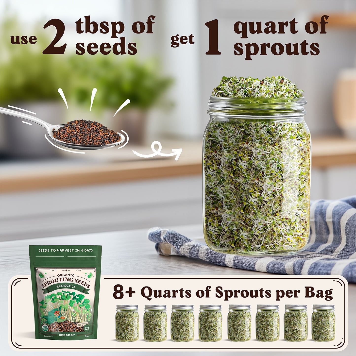 Organic Di Cicco Broccoli Sprouting Seeds
