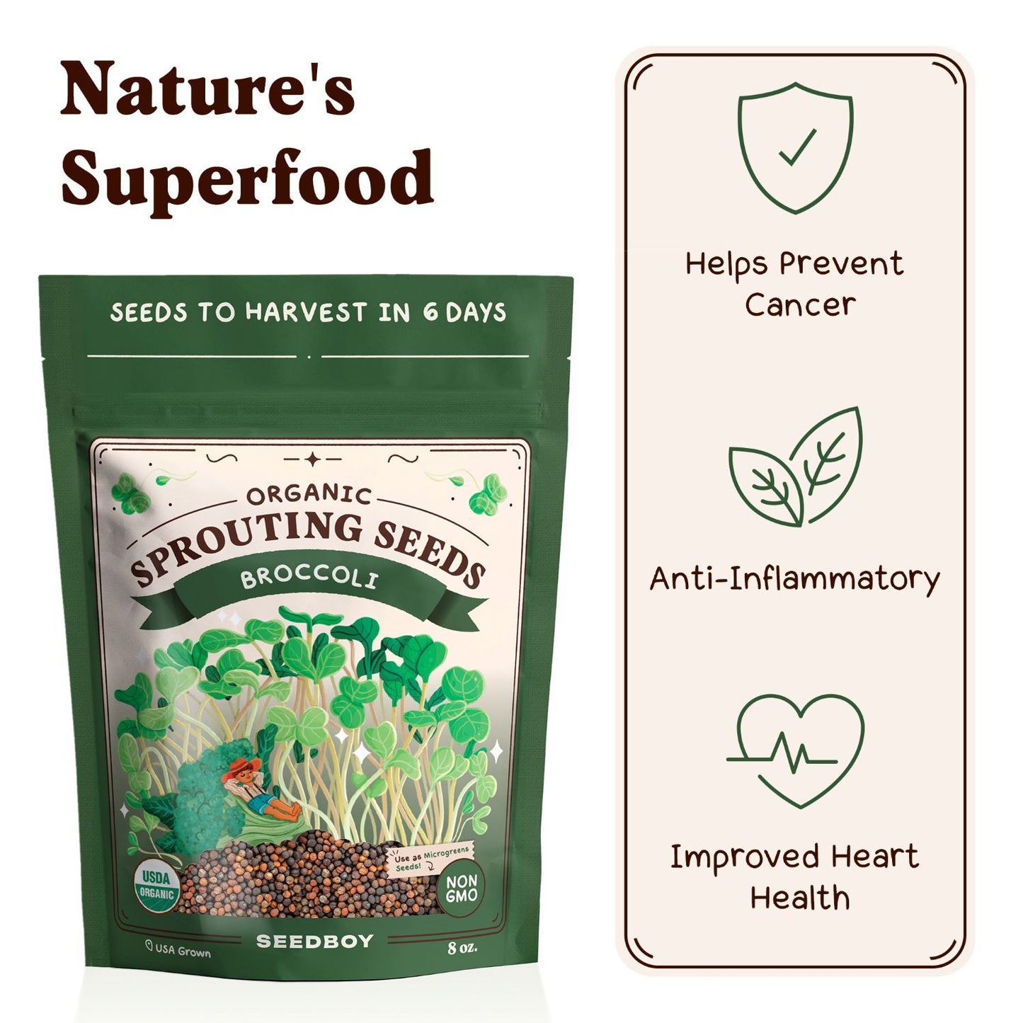 Organic Di Cicco Broccoli Sprouting Seeds