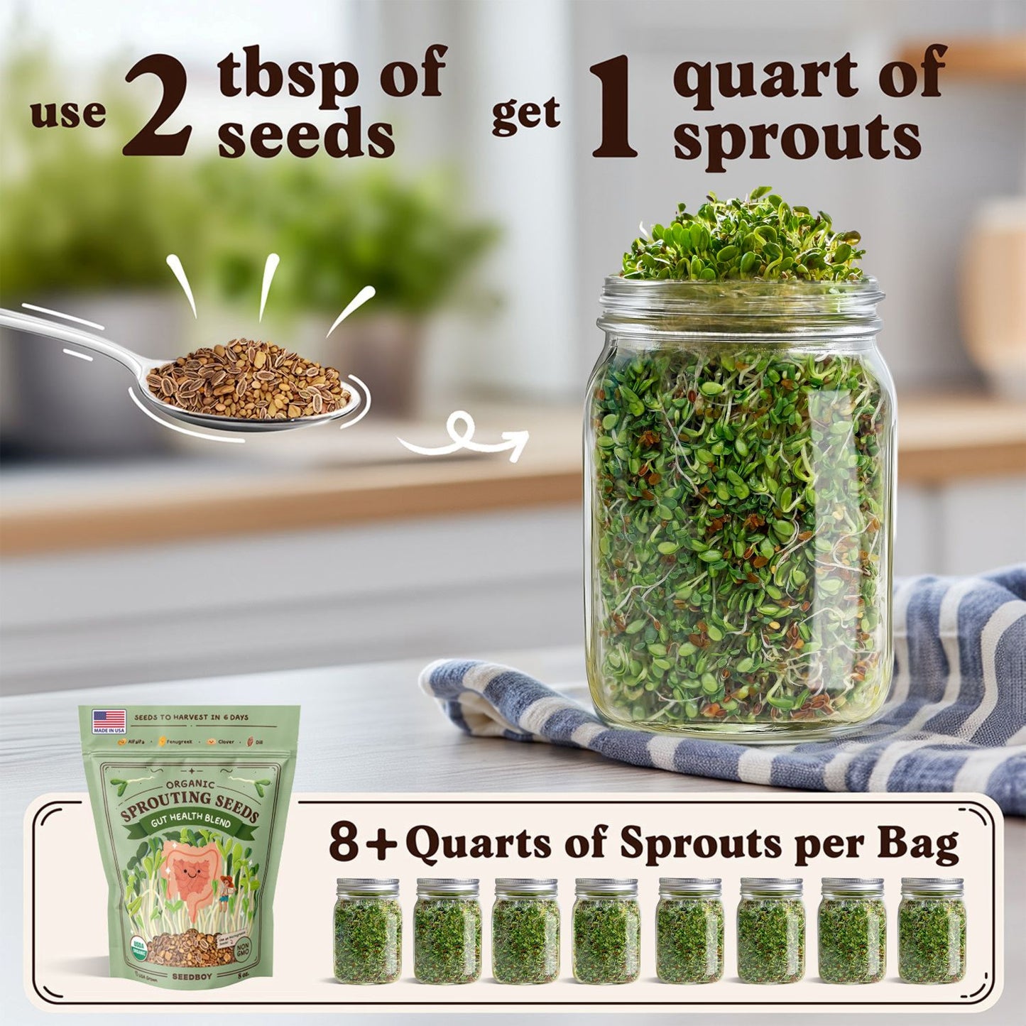 Organic Gut Health Blend Sprouting Seeds