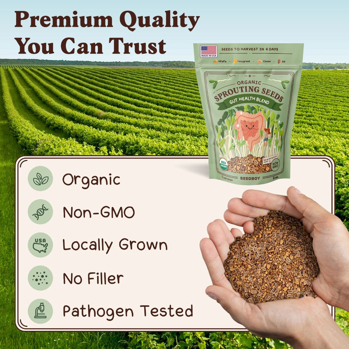 Organic Gut Health Blend Sprouting Seeds