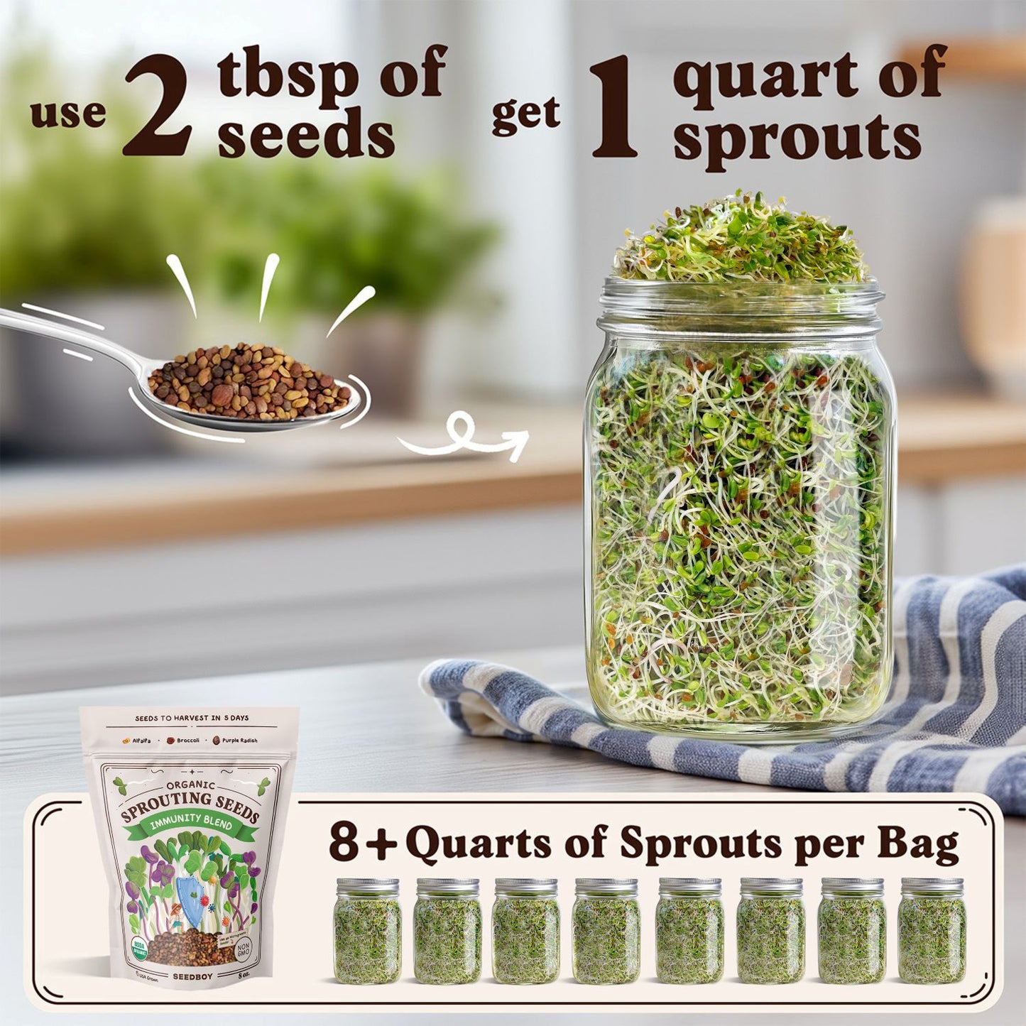 Organic Immunity Blend Sprouting Seeds