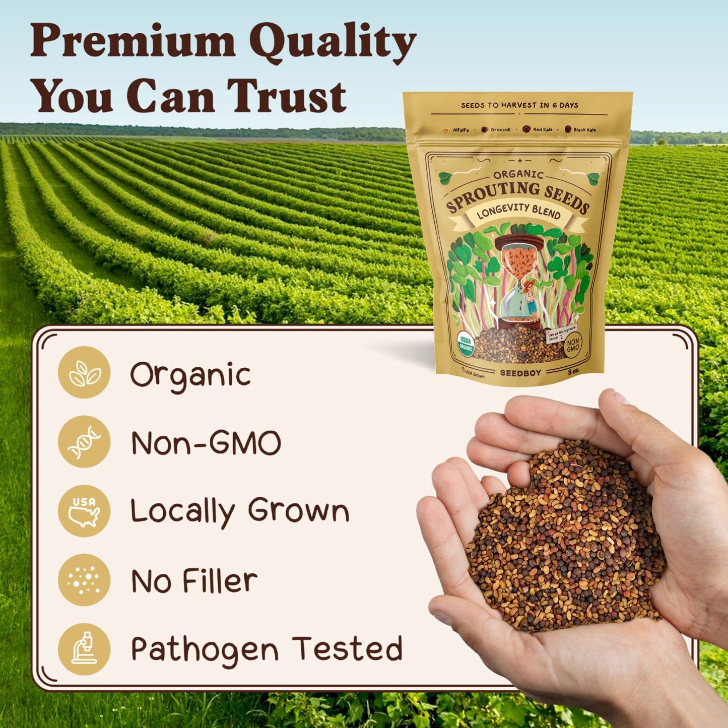 Organic Longevity Blend Sprouting Seeds
