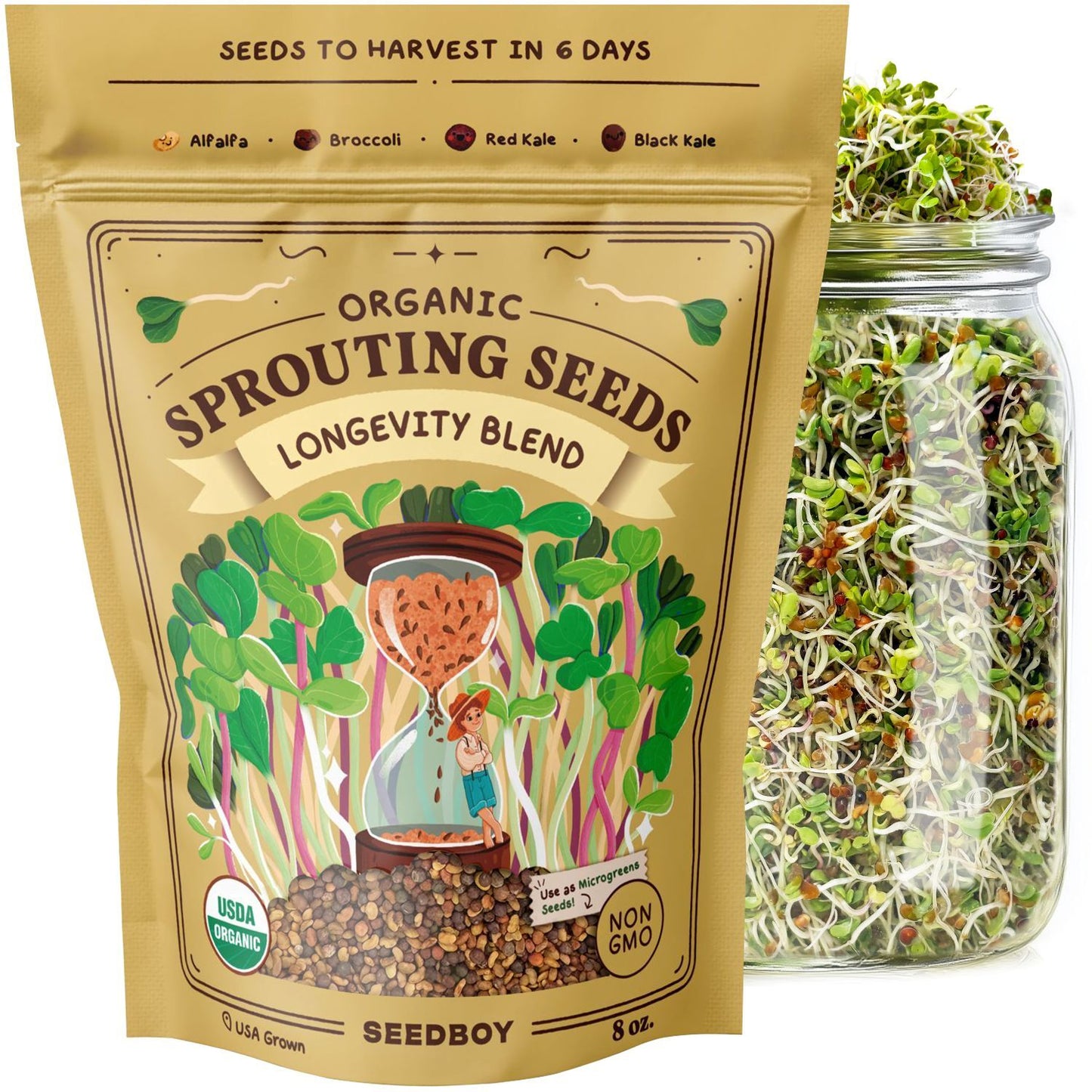 Organic Longevity Blend Sprouting Seeds