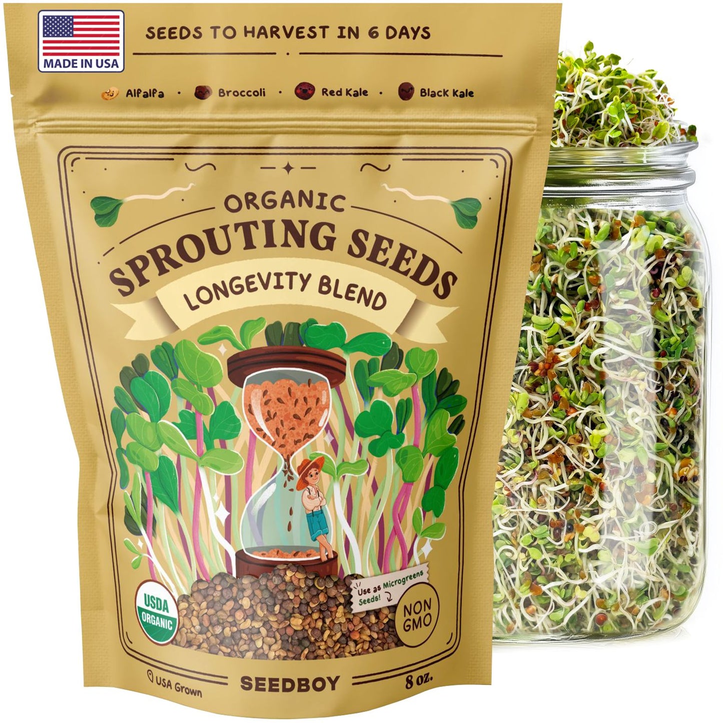Organic Longevity Blend Sprouting Seeds