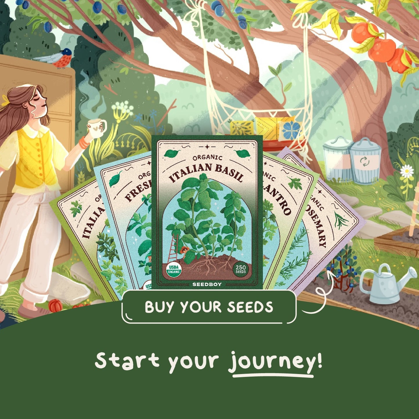 5 Herb Seed Packets - Variety Package