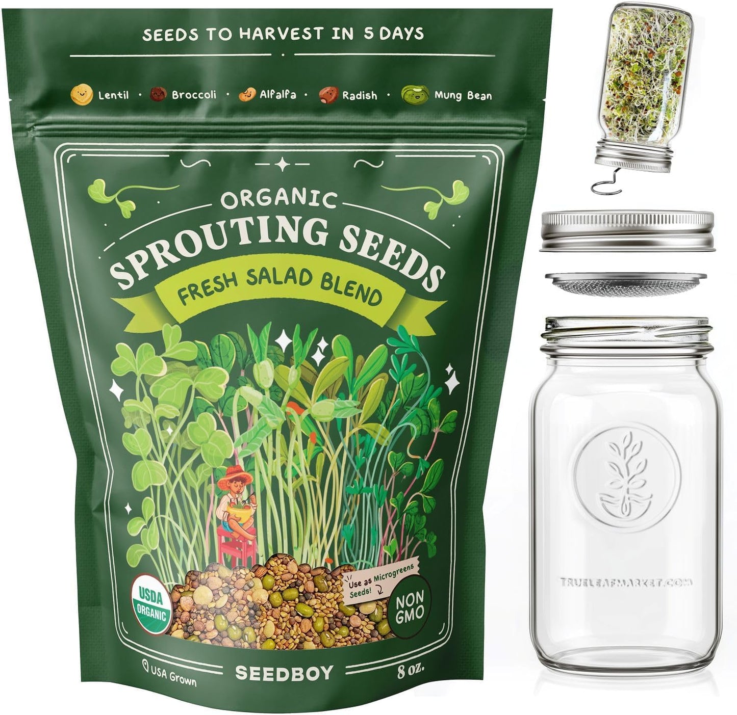Organic Fresh Salad Blend Sprouting Seeds