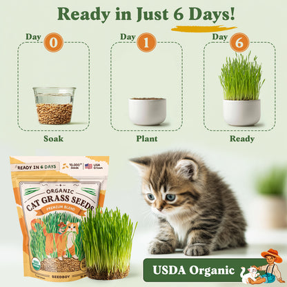 Organic Cat Grass Seed Packet - 16 oz Bag