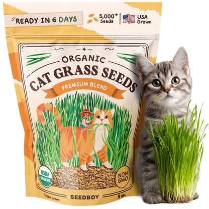 Organic Cat Grass Seed Packet – 8 oz Bag